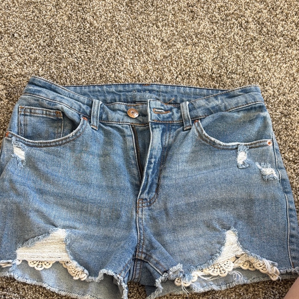 Wild Fable Blue Distressed Jean Shorts